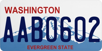 WA license plate AAB0602