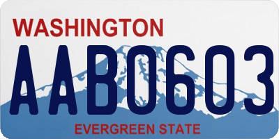 WA license plate AAB0603