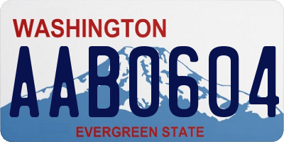 WA license plate AAB0604