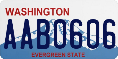 WA license plate AAB0606