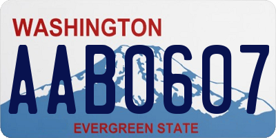 WA license plate AAB0607