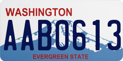 WA license plate AAB0613