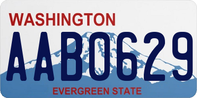 WA license plate AAB0629