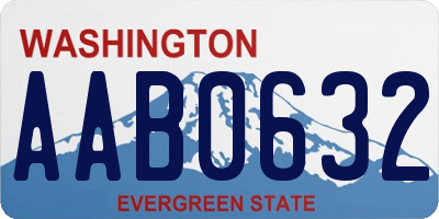 WA license plate AAB0632