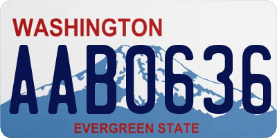 WA license plate AAB0636