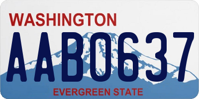 WA license plate AAB0637