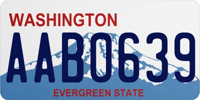 WA license plate AAB0639