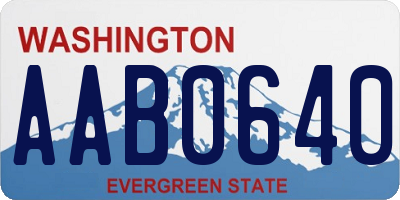 WA license plate AAB0640