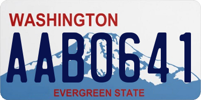 WA license plate AAB0641