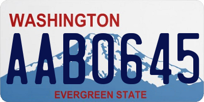 WA license plate AAB0645