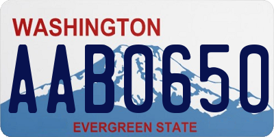 WA license plate AAB0650