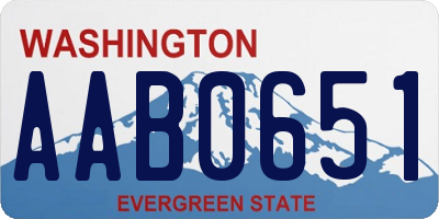 WA license plate AAB0651