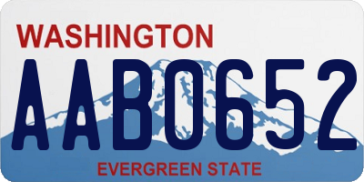 WA license plate AAB0652