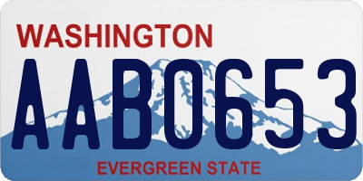 WA license plate AAB0653