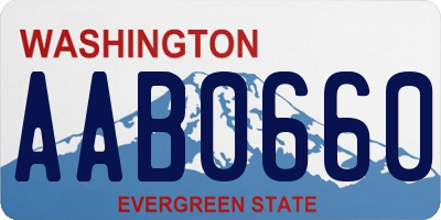 WA license plate AAB0660