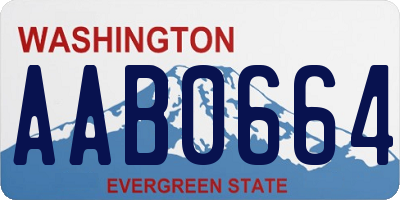 WA license plate AAB0664