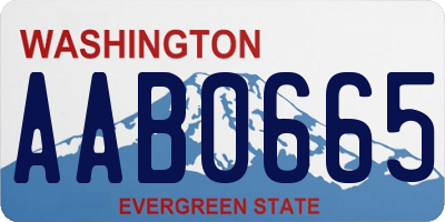 WA license plate AAB0665