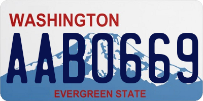 WA license plate AAB0669