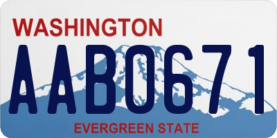 WA license plate AAB0671