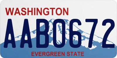 WA license plate AAB0672