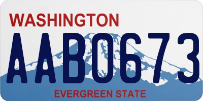 WA license plate AAB0673