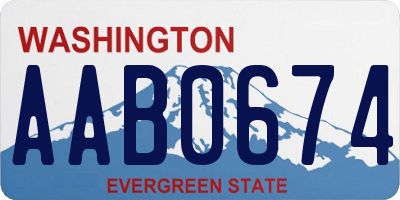 WA license plate AAB0674