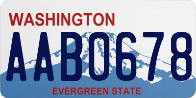 WA license plate AAB0678