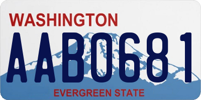 WA license plate AAB0681