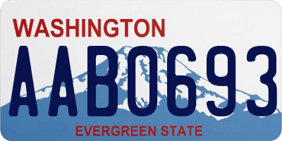 WA license plate AAB0693