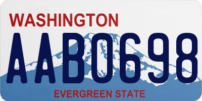 WA license plate AAB0698