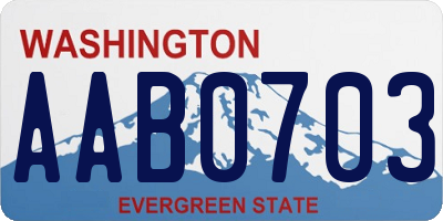 WA license plate AAB0703