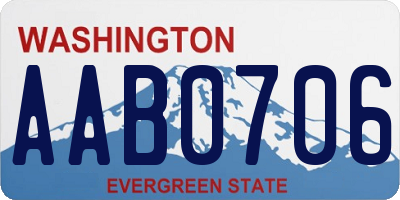 WA license plate AAB0706