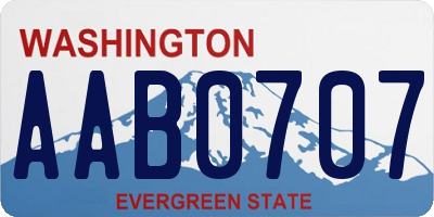 WA license plate AAB0707