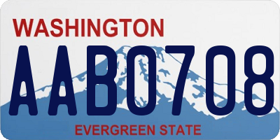 WA license plate AAB0708