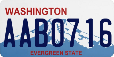 WA license plate AAB0716