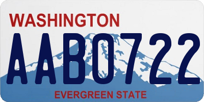 WA license plate AAB0722