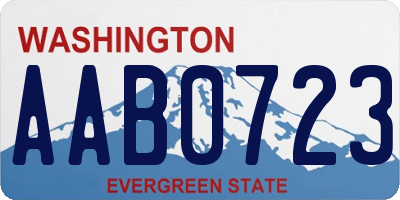 WA license plate AAB0723