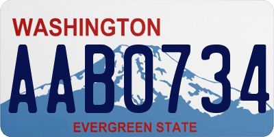 WA license plate AAB0734