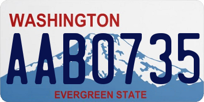 WA license plate AAB0735