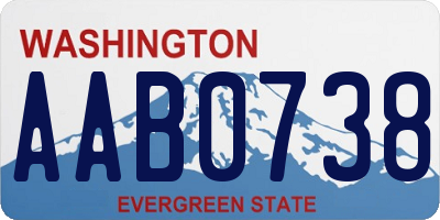 WA license plate AAB0738