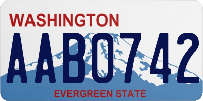 WA license plate AAB0742
