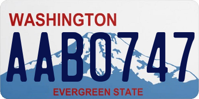 WA license plate AAB0747