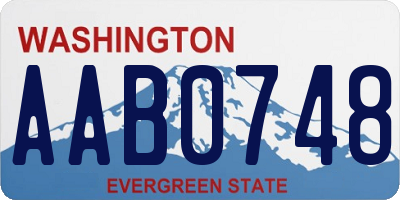 WA license plate AAB0748