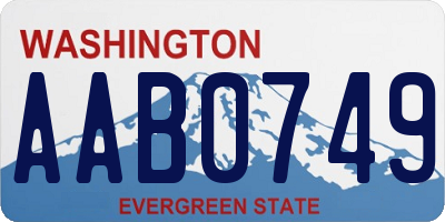 WA license plate AAB0749