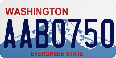 WA license plate AAB0750