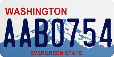 WA license plate AAB0754