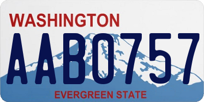 WA license plate AAB0757