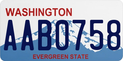 WA license plate AAB0758