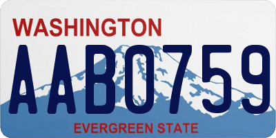 WA license plate AAB0759