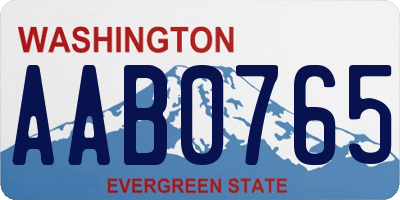 WA license plate AAB0765